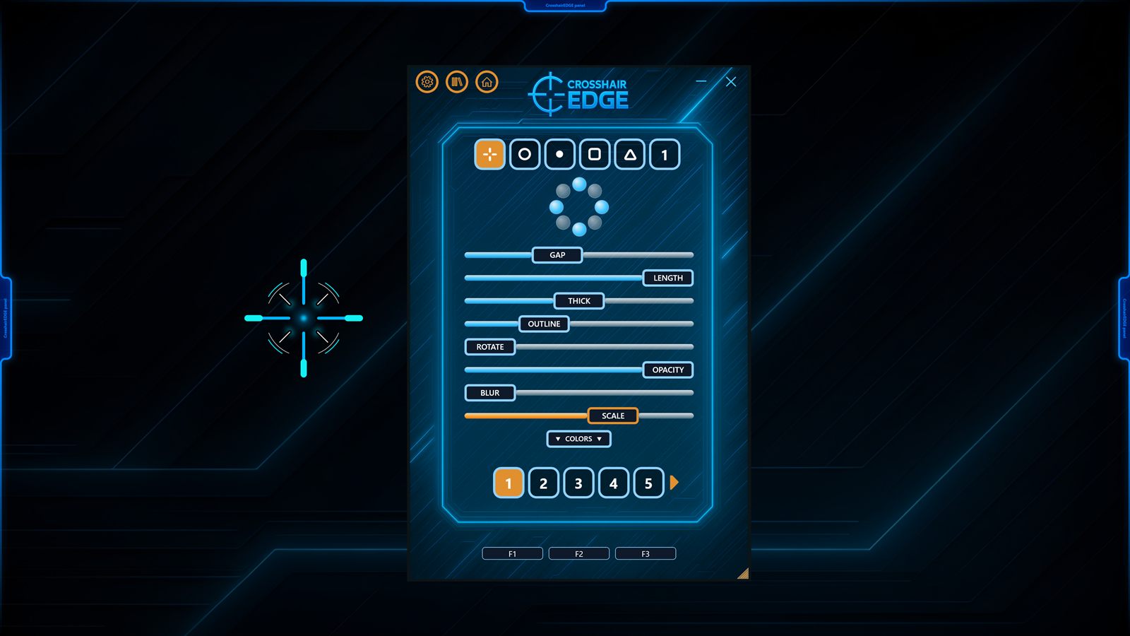 CrosshairEDGE overlay-only design rendering on top of a game without injection