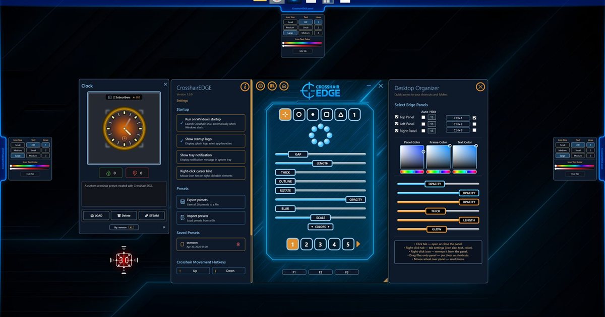CrosshairEDGE — Custom Crosshair Overlay for Windows | Available on Steam